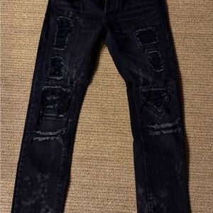 DOPE Men's Black Distressed Skinny Jeans
